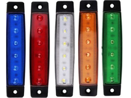 SIDE LAMP 6LED 100X20MM 25G AMBER