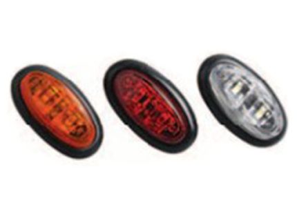 0.8″ MINI OVAL LED MARKER&CLEARANCE LIGHT2LEDS 12V RED