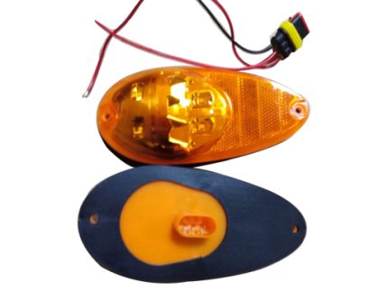 T-012AM 5inch LED MOUNT TURN SIGNAL LIGHT 12V-24V 7LEDS AMBER with socket 3wire