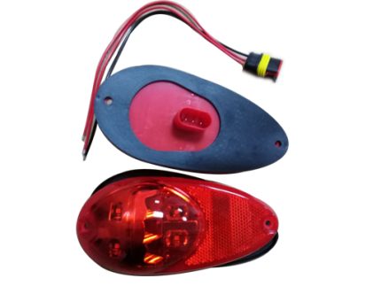 T-012RO 5inch LED MOUNT TURN SIGNAL LIGHT 12V-24V 7LEDS red with socket 3wire