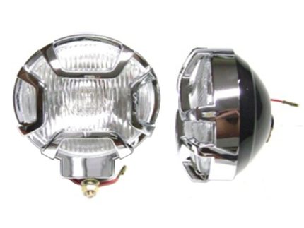 FOG LAMP round 5″ (127mm) chromed cover 12V Clear HT23 PLASTIC