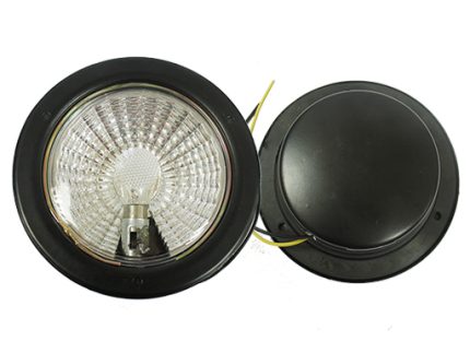 TAIL LAMP DIAMOND TYPE WITH BLACK METAL HOUSE 12V CLEAR