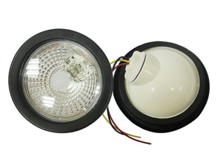 TAIL LAMP DIAMOND TYPE WITH RUBBER HOUSE 12V CLEAR
