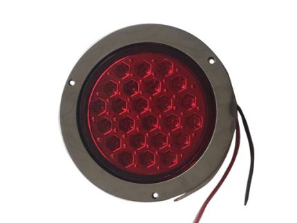 LED LAMP 24LED RUBBER EDGE MULTIVOLTAGE 12V&24V WITH SOCKET (RED)