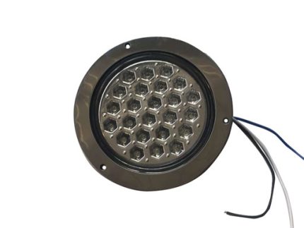 LED LAMP 24LED RUBBER EDGE MULTIVOLTAGE 12V&24V WITH SOCKET (CLEAR)