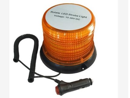 WL62 Warning lamp 164x120mm AMBER 72led,SMD2835,10-30V, strobe+revolving，magnet + 3m cable plug