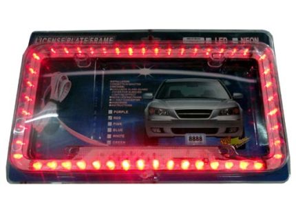 LED license frame red