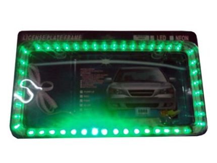 LED license frame green