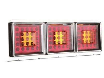 LED TAIL LAMP 3PCS CHROME BASE 24V