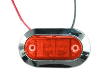 SIDE LAMP 2 LEDS AMBER W/ CHROME BEZEL 12-24V (MULTIVOLTAJE)