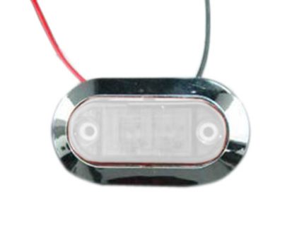 SIDE LAMP 2 LEDS CLEAR W/ CHROME BEZEL 12-24V (MULTIVOLTAJE)