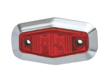 SIDE LAMP 2 LEDS RED W/ CHROME BEZEL 12-24V (MULTIVOLTAJE)