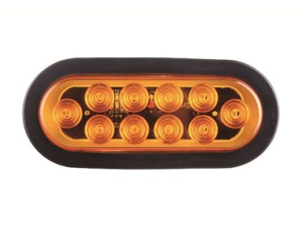 ZM151AM LED SIDE LAMP 10 LED MULTIVOLTAGE 12&24V AMBER RUBBER EDGE WITH SOCKET