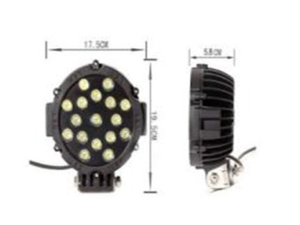 LED  R-11-51W WORK LAMP WHITE COLOR .176x200x55MM,9-36V,6000K, aluminum housing