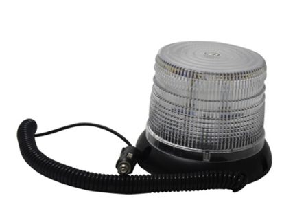 Waining light 5″ magnet base 12V clear type. 6 flash big U bulb PS material
