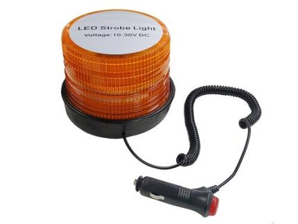 SL32804 strobe light LED5050 10-48V 21.6W 142x112mm 2bolts magnet lens amber TWISTED WIRE 3m+PLUG