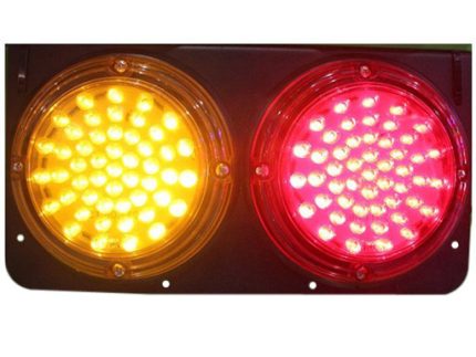 BICOLOR TAIL LAMP 100LED 16x30cm RED+AMBER 24V LEFT iron