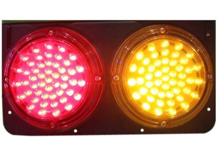 BICOLOR TAIL LAMP 100LED 16x30cm RED+AMBER 24V RIGHT iron