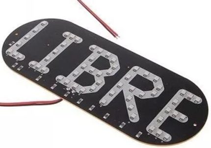 TL35404 CARTEL PLAQUETA LED LIBRE ROJO - IDEAL TAXIS