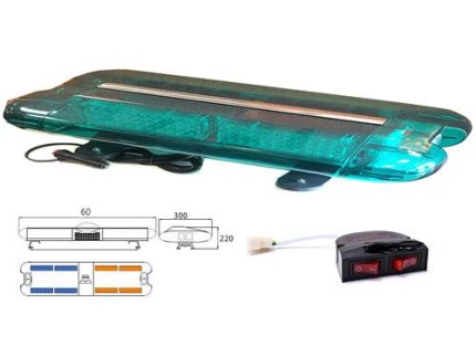 XBD.2000V WARNING LIGHT GREEN 60X30X22CM 216LED 9761 12V 50W WITH SWITCH