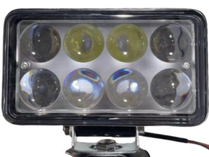 LENS WORKING LIGHT 8LEDS 24W 12-80V WITH 2 WIRES+PLUG