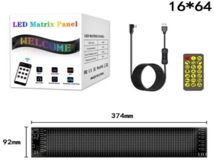 LED Martix panel 16x64(92x374mm) DE1664 one piece one eye