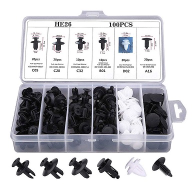 C05 100 pcs BOX OF C05 C20 C32 B01 D02 A16 100 pçs clipe de prendedor automático para honda