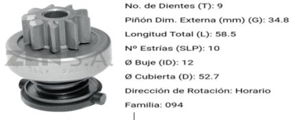 1.01.1562.0 BENDIX TOYOTA KAVAK 9 DIENTES PRESENTACION RCR LA CAJA DE CADA BENDIX