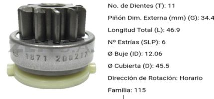 1.01.1871.0 BENDIX FORD FIESTA/ECOSPORT/FOCUS/FUSION 11 DIENTES PRESENTACION
