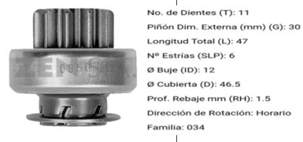 1.01.0958.0 BENDIX CHEVROLET BLAZER 11DIENTES BAJO PRESENTACION RCR LA CAJA DE CADA BENDIX