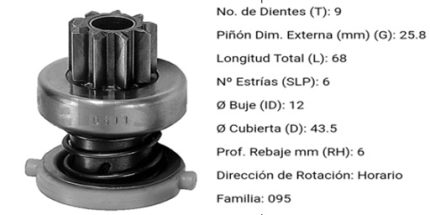 1.01.0611.0 BENDIX GM 9DIENTES PRESENTACION RCR LA CAJA DE CADA BENDIX