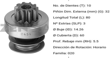 1.01.0454.0 BENDIX GM SILVERADO 10DIENTES PRESENTACION RCR LA CAJA DE CADA BENDIX