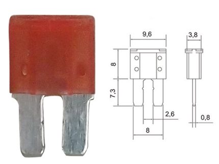FUSIBLE MIC MINI PATA LARGA 10 AMP ROJO (PRECIO CAJAx100)