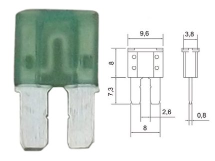 FUSIBLE MIC MINI PATA LARGA 30 AMP (PRECIO CAJAx100)