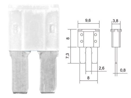 FUSIBLE MIC MINI PATA LARGA 25 AMP (PRECIO CAJAx100)