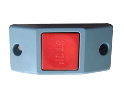 Stop switch grey body red button small