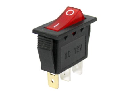 SWITCH square Red 12V IRS-101-2C