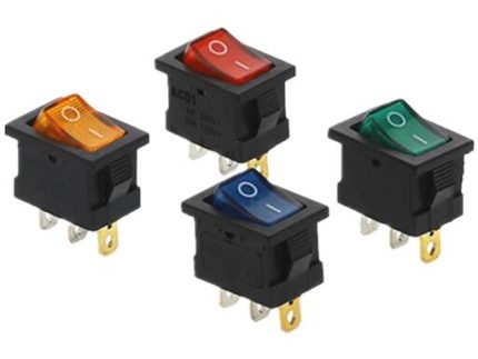 Rocker Switch MIRS-101-2C/D-2 ON-OFF 15A 12VDC WITH LAMP SPST 3P AMBER