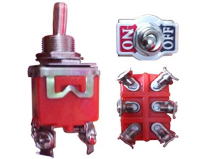 ROCKER SWITCH ON-OFF 6P RED