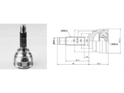 OP-010 96273570 EXTERNAL TEETH 23 INTERNAL TEETH 19 SEAL DIA. 46 MM CV-JOINT OPEL