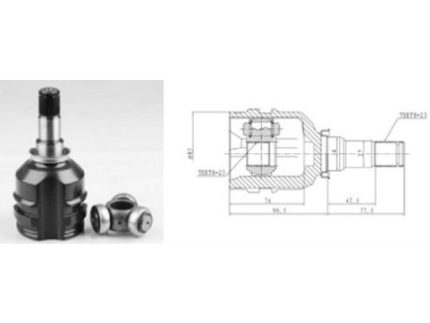 TO-502 EXTERNAL TEETH 23 INTERNAL TEETH 23 SEAL DIA. 34 MM CV-JOINT TOYOTA CAMRY 1988-1991