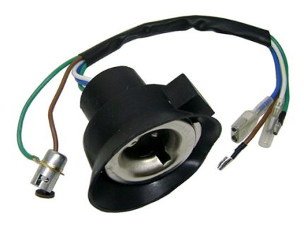 SOCKET double metal for bulb BA15S & BA20D with rubber 5wires with terminal and protector