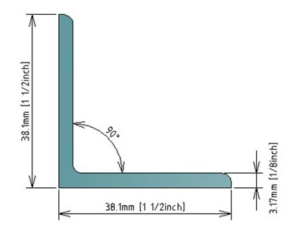 1/8x1.1/2x1.1/2″ (3.17x38.1x38.1mm) ANGLE BAR 304