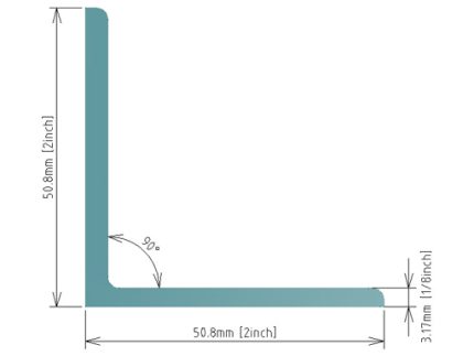 1/8x2x2″ (3.17x50.8x50.8mm) ANGLE BAR 304