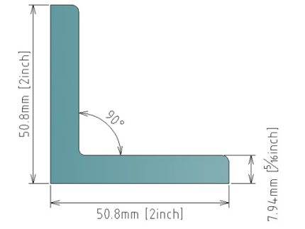 5/16x2x2″ (7.94x50.8x50.8mm) ANGLE BAR 304