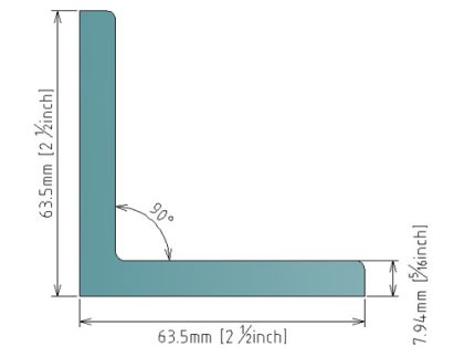 5/16x2.1/2x2.1/2″ (7.94x63.5x63.5mm) ANGLE BAR 304