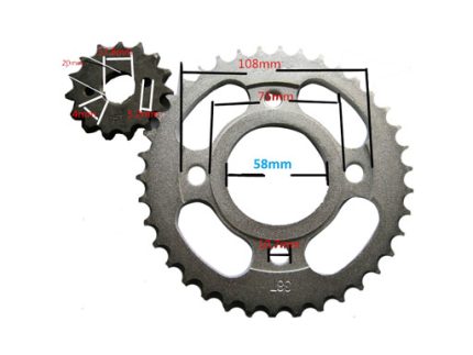 38T/14T CENTER:58MM GUIDE TO GUIDE:53.4MM 428H LINK:104