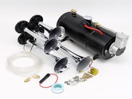 Set four-pipe horn modified air pump 12V 150psi car 3L air tank air compressor