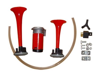 H11G-12 JGR-601 12V AIR HORN with AIR PUMP RED COLOR