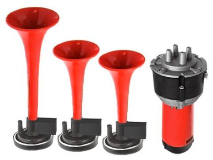 VKH-1903 AIR HORN + PUMP 3 tone PITO 12V CORNETA FARA TRIPLE TONO 600/765/810HZ